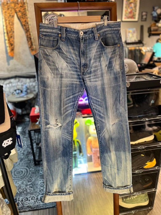 Levi's levis LH505-0008 W34 刷色淺藍破壞直筒牛仔褲 501 505 523