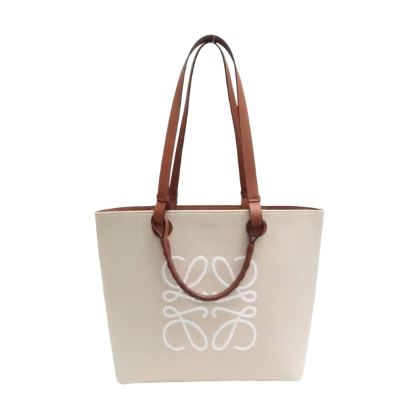 LOEWE 羅威 米色 帆布 Anagram 兩用包 【二手名牌BRAND OFF】