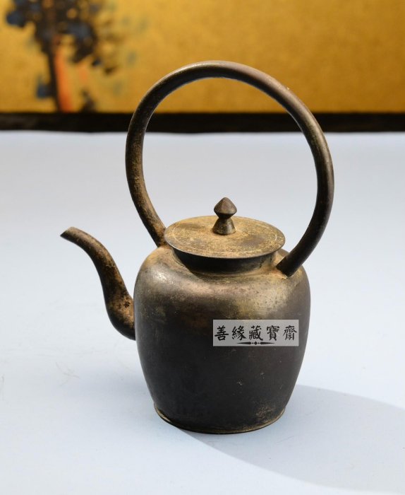 清末民初手工提梁錫酒壺｜15.5cm厚皮錫胎溫酒壺復古優雅老件包漿古樸酒