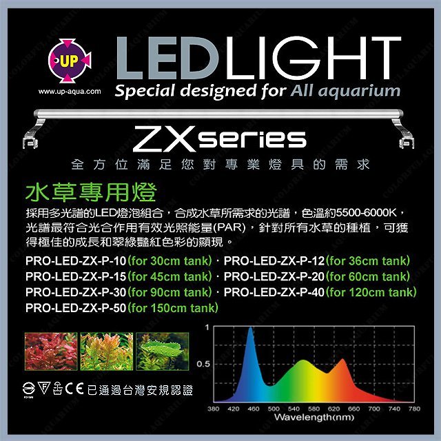 台北▻▻多彩水族◅◅《ZX系列水草專用燈/ 1.2尺》36cm 白光水草、生態