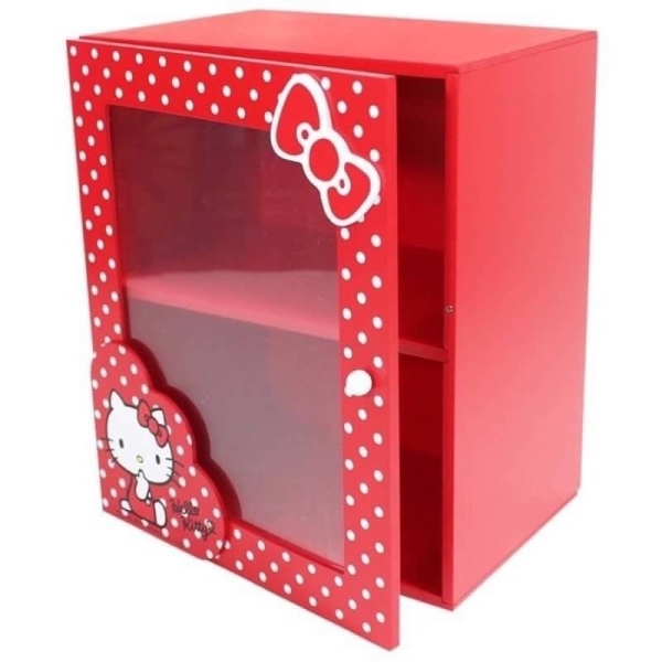 【震撼精品百貨】Hello Kitty 凱蒂貓~HELLO KITTY原點拉門收納櫃-紅*38632