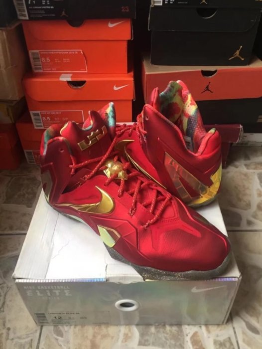 Nike LeBron 11精英Elite 大红套装 695226-670~US12