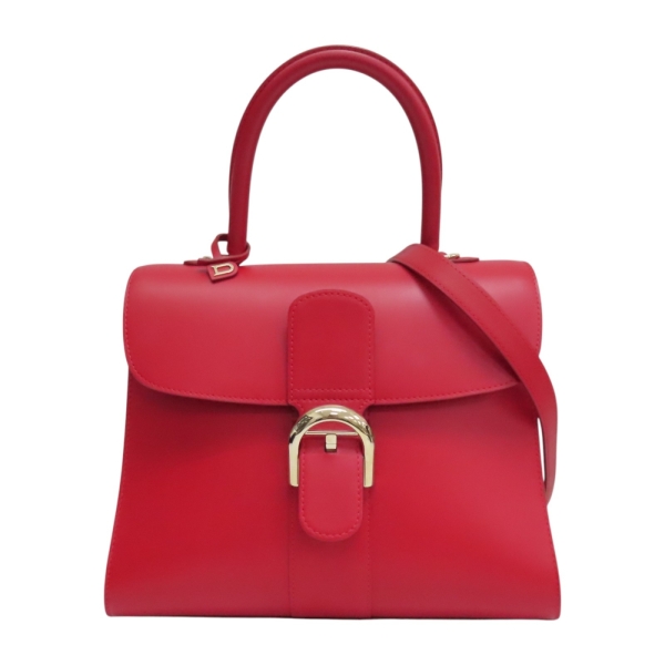 紅色 Box牛皮 Brillant MM 兩用包【Delvaux 德爾沃】 【二手名牌BRAND OFF】