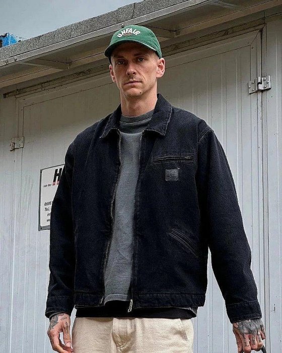 100％原廠 卡哈特Carhartt WIP SS23 J97同款石磨水洗翻領法蘭絨內襯做舊牛