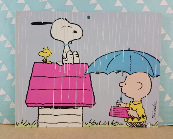 【震撼精品百貨】史奴比Peanuts Snoopy ~卡片 下雨 粉愛心