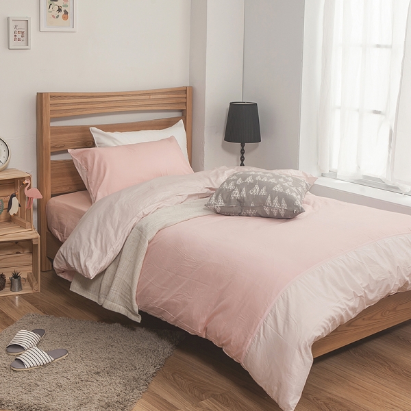 床包兩用被組 / 雙人【簡單生活-淺系列-多色可選】含兩件枕套 100%精梳棉 戀家臺灣製