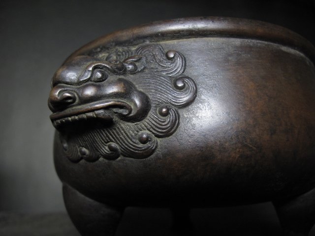 老銅爐◎ 獸首三足銅香爐【寶雲居款】 | Yahoo拍賣