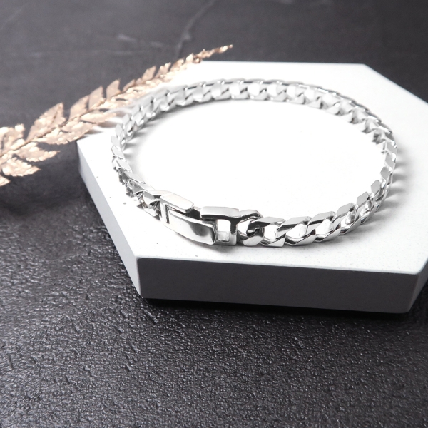 ART64 純銀方角繩索手鍊925純銀手鍊女生手練古巴鍊| 其他品牌