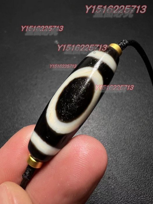 臺灣純手工黑白一眼天地天珠尺寸12.8*12*39mm 材質瑪瑙藏品老貨收藏