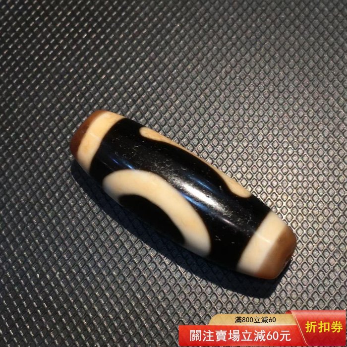 藏傳手工珠天地天珠編號：XA12 尺寸：12.6X13.4X38.3mm 舊藏古董古玩