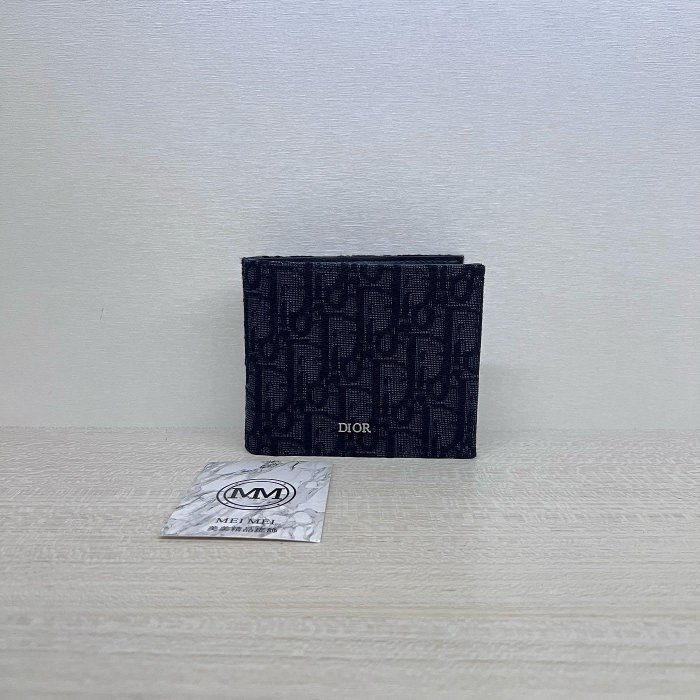 30年老店 現貨 DIOR 單寧布 黑色 8卡 短夾 皮夾 男夾 2OBBH027