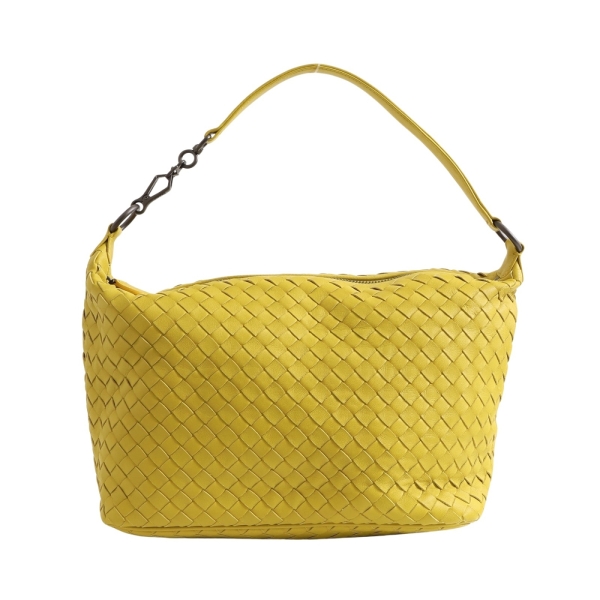 BOTTEGA VENETA BV 寶緹嘉 Hobo 肩背包 青檸黃 編織羊皮 【二手名牌BRAND OFF】
