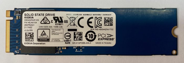 KIOXIA 512GB M.2 2280 PCIe NVMe SSD 讀1800M/寫1000M / 三年保固