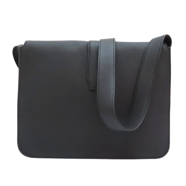 二手名牌BRAND OFF】HERMES 愛馬仕黑色Togo牛皮Steve light junior 肩