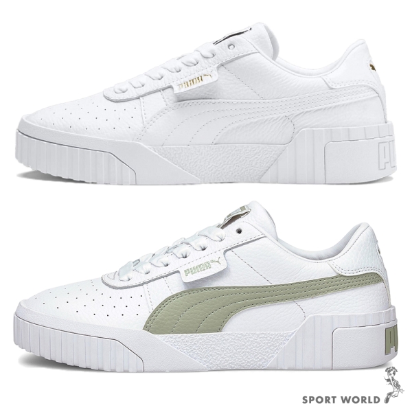 PUMA 女鞋 休閒鞋 Cali Wns 白/白綠【運動世界】36915501/36915534