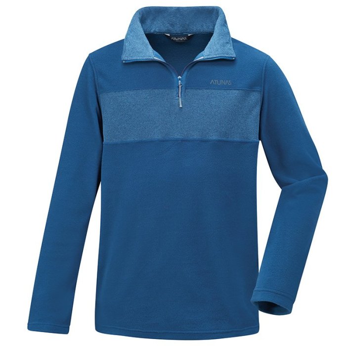 集山莊│ATUNAS 歐都納│男款POLARTEC MICRO拉鍊衫 A1PS1915M 藍條 保暖/刷毛/吸溼排汗