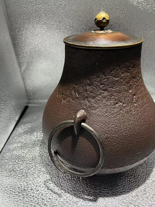 京都斑銅蓋釜師系茶釜銅鐵壺文玩古董嚴選京都市場限定工藝茶具古董文玩