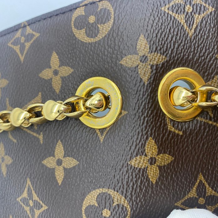哈極品】美品《Louis Vuitton LV 字紋拼黑皮VICTOIRE 維多利亞斜