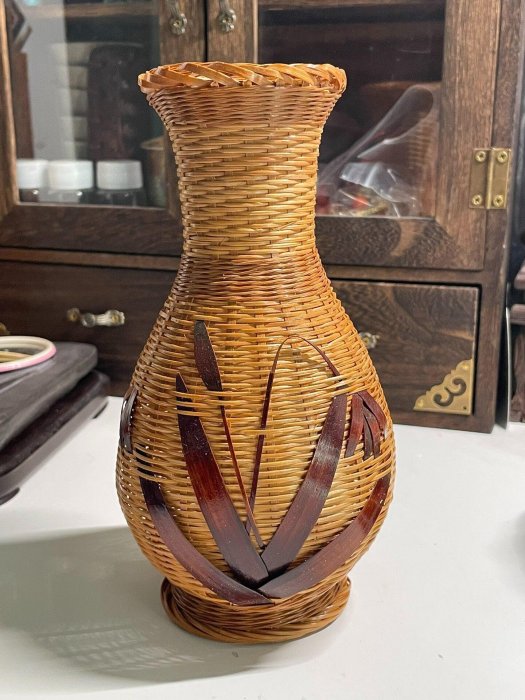 嚴選日本回流竹絲扣瓷花瓶，早期全包底工藝，高18.5cm， SIXTIES