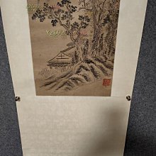 王原祁，山水，尺寸100X29畫心，紙本立軸，品相如圖，，畫心的色二手