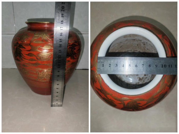 嚴選日本九谷永樂描金鳳凰祥雲花瓶，大正至昭和時期珍藏，手繪工藝卓越