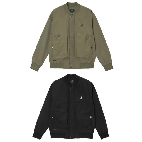 KANGOL 外套 黑 綠 剪接 飛行外套 中性 64551420-