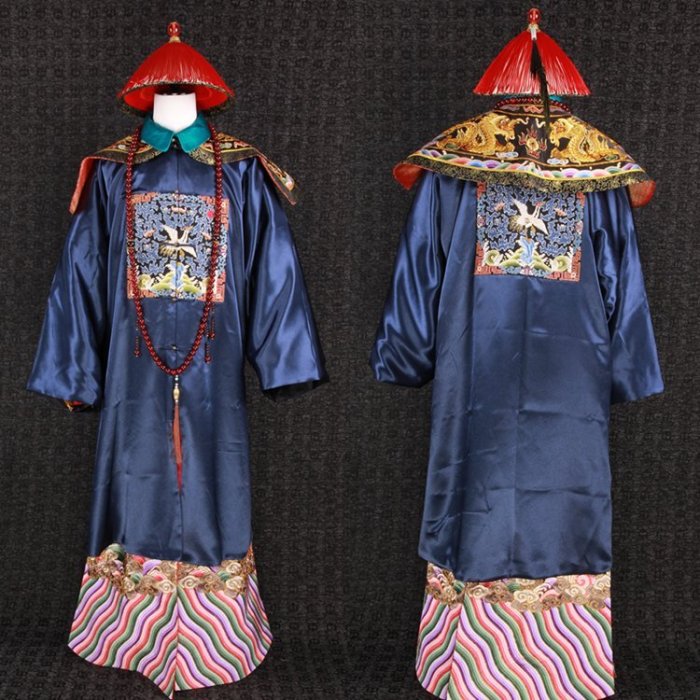 2025，低価 『輝』清朝官服補子/額装 中国刺繍補服蟒袍龍