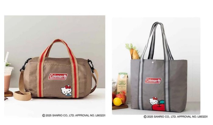 ＊日式雜貨館＊日本限定 三麗鷗kitty 聯名 Coleman 托特包 圓桶包 史努比口金包 大口金包 購物袋 斜背包 肩背包 現貨