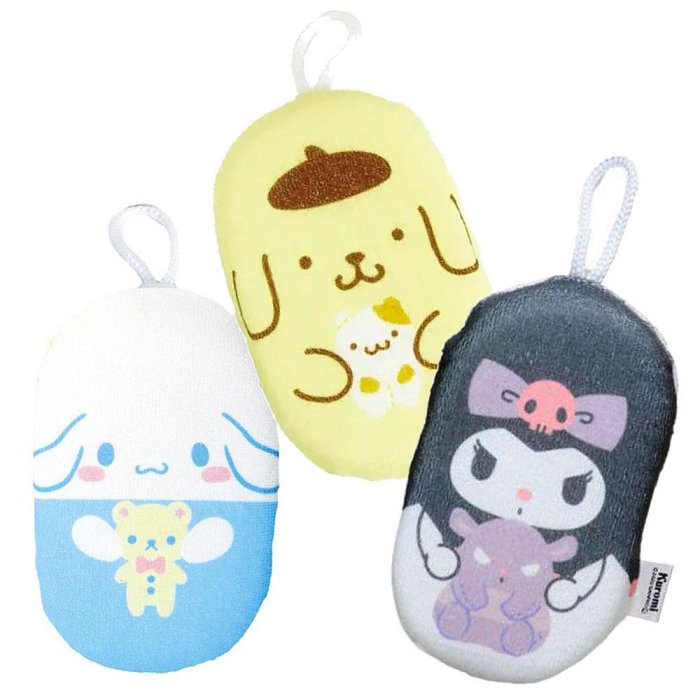 Sanrio 酷洛米 大耳狗 布丁狗 沐浴 海棉 日本正版 kk92