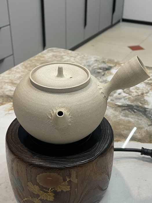 年代物 龍山造 白泥涼炉 涼炉台付 煎茶道具 白泥涼炉 涼炉台 煎茶道具 春峰 涼炉