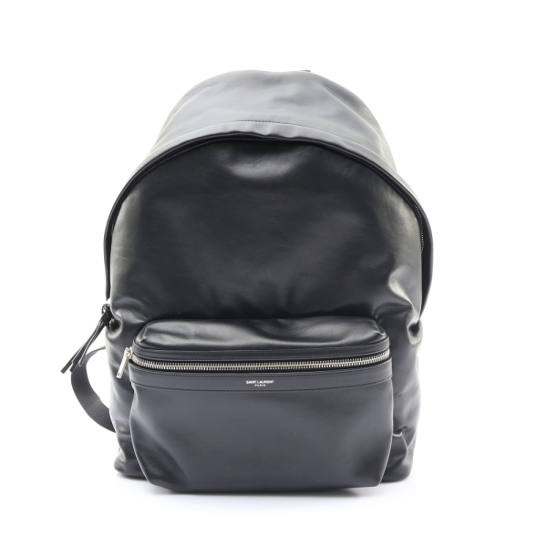 SAINT LAURENT 聖羅蘭 SAC CITY BACKPACK AVEC TAS 後背包 黑色 牛皮 【二手名牌BRAND OFF】