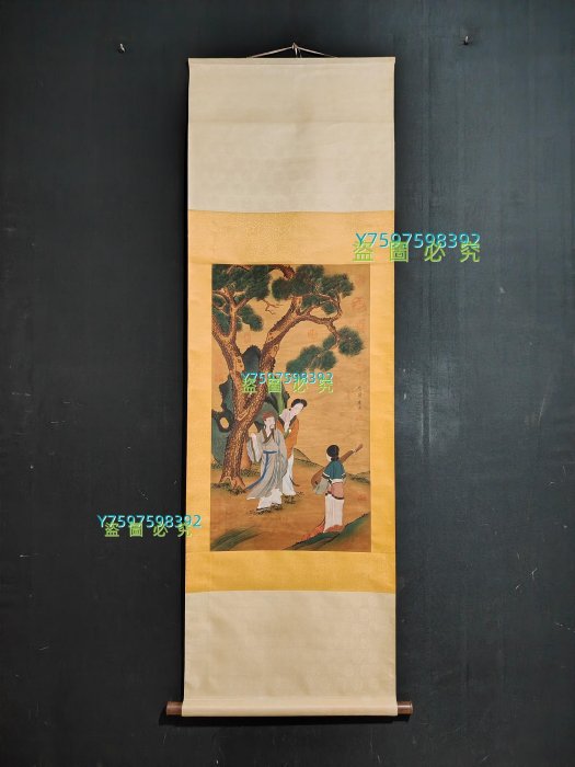 真筆 手絵 唐寅 人物図 絹本 掛軸 三尺中堂 編號ZX38 三尺中堂手繪唐寅人物材質：絹本一物一圖實物攝！ 【唐韻坊