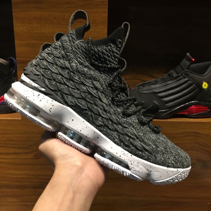 Nike Lebron 15 EP Ashes 黑灰雪花 編織 運動籃球鞋 男鞋 897649-002