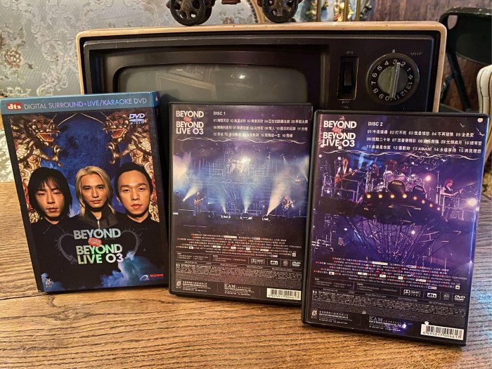 香港搖滾樂團Beyond 超越Live 03 演唱會卡拉ok 雙片DVD 附彩色曲目簡介