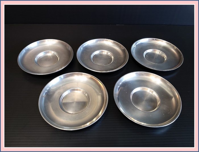 勇福堂》】日本茶道具－二世秦藏六（藏六居）造【純錫圓式茶托5