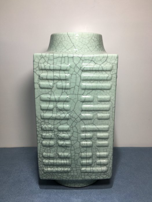 哥窯仿哥釉八卦琮式瓶大清光緒年製款@寶進堂@ | Yahoo拍賣