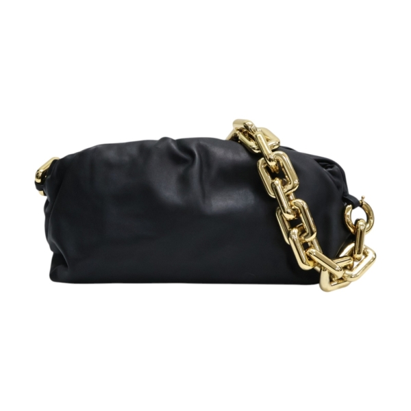 BOTTEGA VENETA BV 寶緹嘉 黑色 羊皮 The Chain Pouch 肩背包 【二手名牌BRAND OFF】
