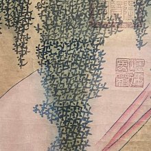代號TZ496《仇英仕女》三尺中堂手繪作品畫心材質：宣紙裝裱尺寸：長