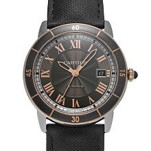 【一元起標/有底價】Cartier卡地亞(42mm) Ronde 3886-不鏽鋼自動上鍊機械腕錶(附盒書)