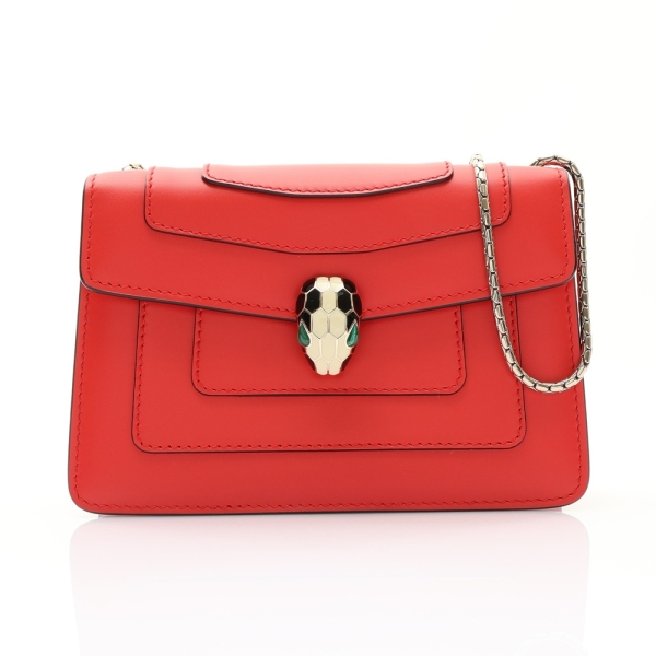 BVLGARI 寶格麗 Mini Serpenti Forever 肩背包 紅色 牛皮 【二手名牌BRAND OFF】