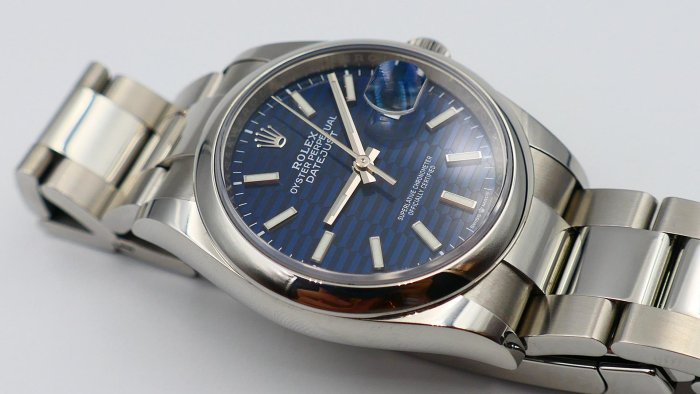 【美好時光】停產藍色格子Motif藍面!2023年份勞力士ROLEX 126200近新美品盒單全( 126234 116200參考)