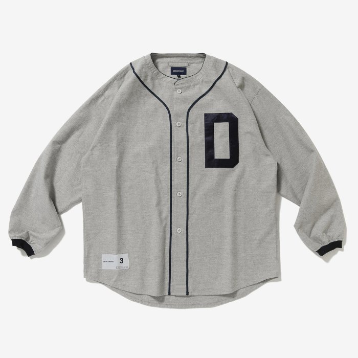 Descendant 22ss Bleek Baseball Shirt 棒球衫襯衫灰藍刺繡| Yahoo拍賣