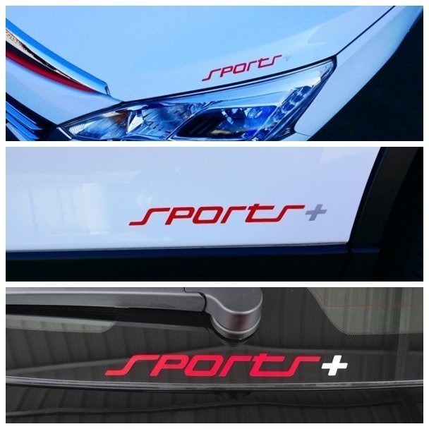 LUXGEN納智捷U7【SPORTS+運動貼紙】紅色標誌 3M材質不會殘膠 玻璃造型貼 引擎蓋貼紙 大燈眉 車身酷炫貼膜