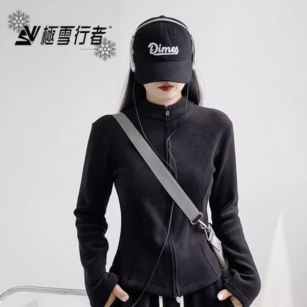 [極雪行者] SW-221(無LOGO)親膚暖絨綿羊毛+蠶絲纖維薄型顯瘦腰身時尚女保暖輕裝絨保暖外套