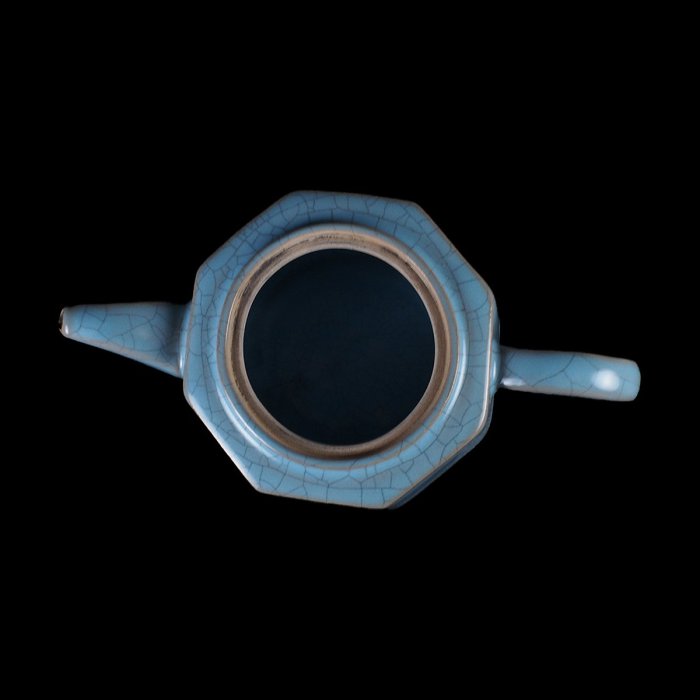 博古珍藏》宋．汝窯天青釉茶壺．早期收藏．老件茶具瓷器．