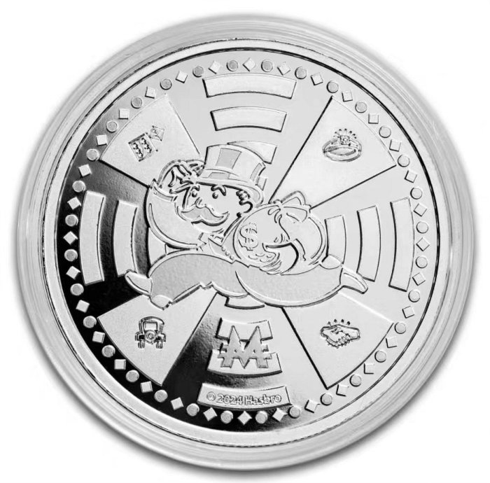 2024+薩摩亞+大富翁+銀幣+純銀1盎司+地產大亨+monopoly+本色銀幣錢幣