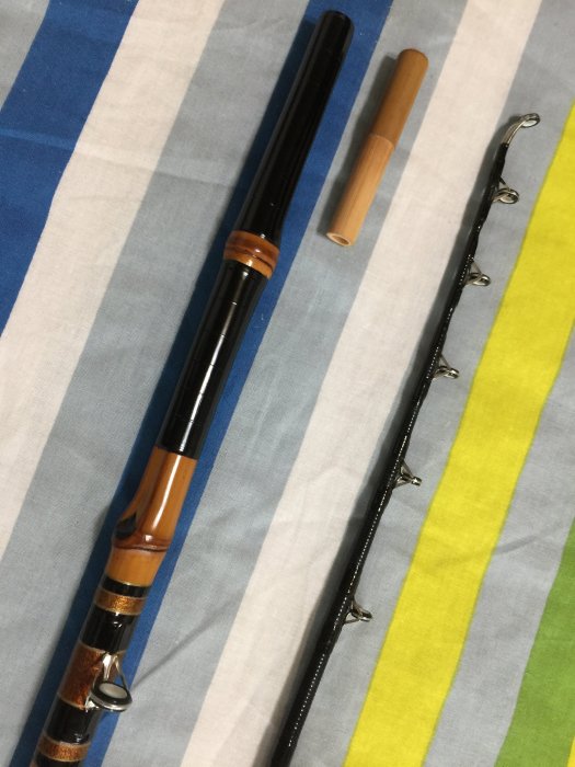 日本製頂級鯨穗調竹竿江戶和竿名師手作小物並繼船竿164cm 五尺半