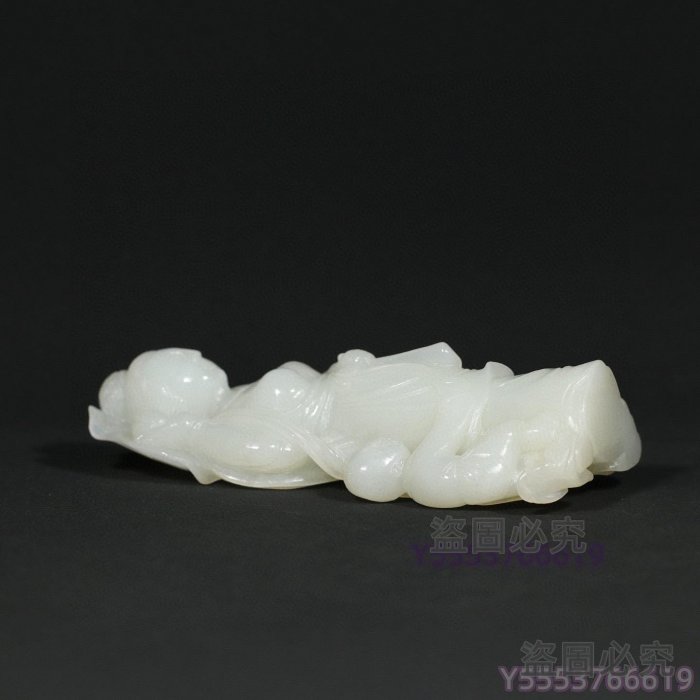 清代老和田玉【蓮花送子觀音】擺件一物一圖細節如圖高*寬*厚12.8*5.7