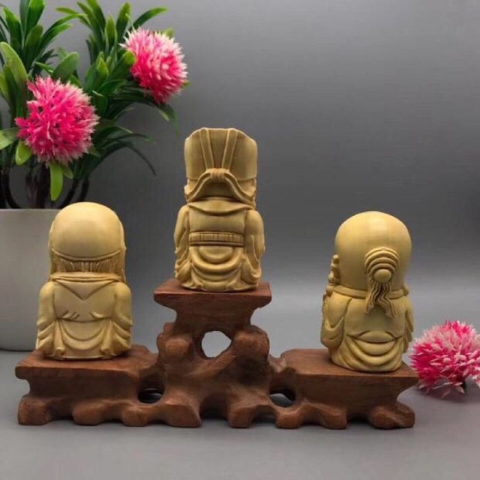 黃楊木雕Q版福祿壽高7公分| Yahoo拍賣