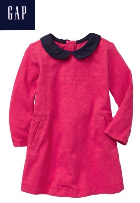 【Baby's closet】全新baby GAP美國正品 桃紅色長袖洋裝18-24M Zara,H&M,Carter